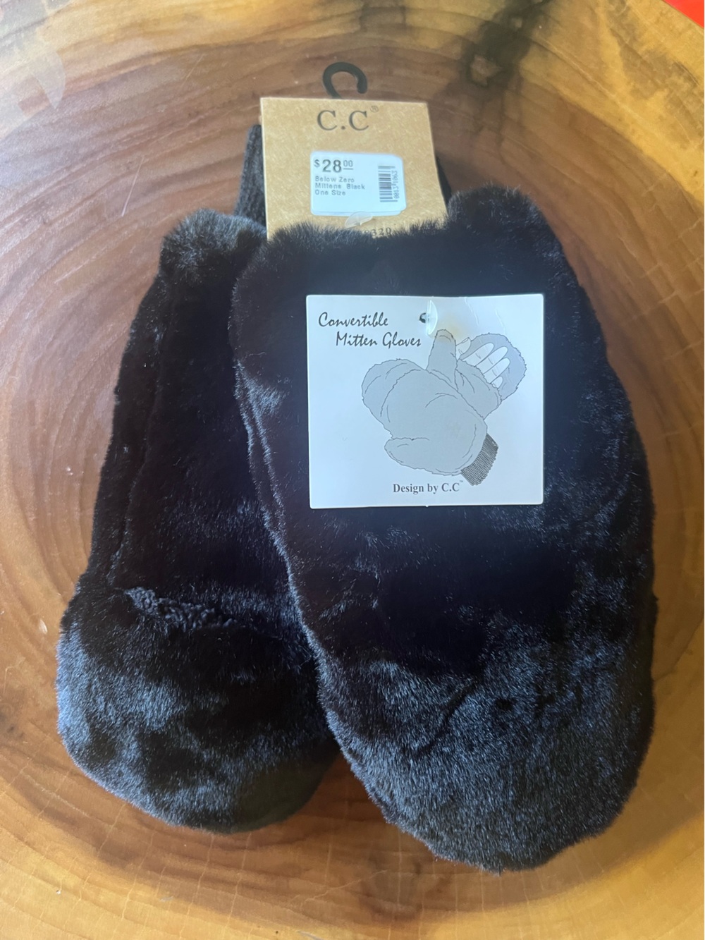 Below zero mittens black one size